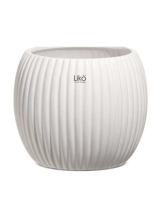 Fankon Flowers Planter Ceramic White 16x16x13.5cm.