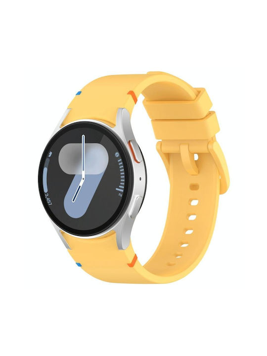 Samsung Galaxy Watch 7 40 44mm Official Solid Stitched Silicone Watch Band Yellow
