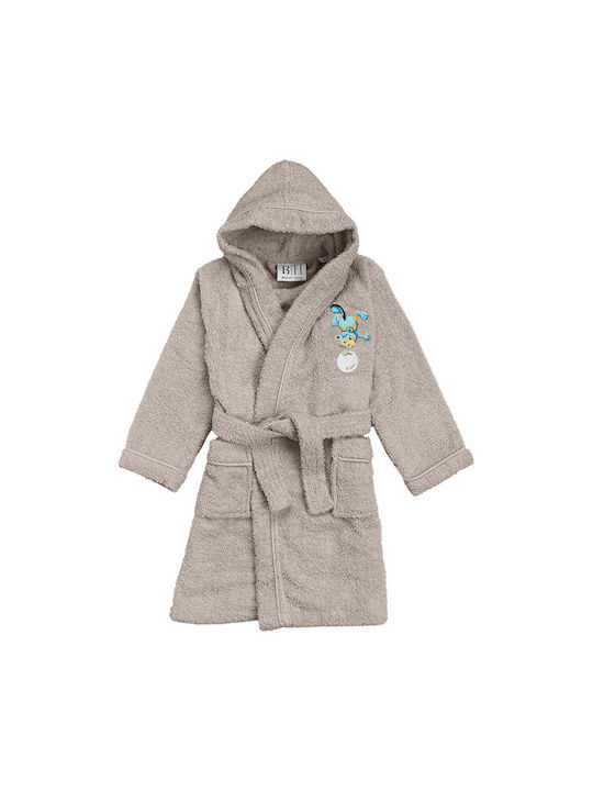 Beauty Home Kids Hooded Bathrobe Grey