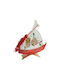 Kalliopi Silver Handmade Tabletop Lucky Charm Boat White made of Glass 2026 10x12cm 1pcs