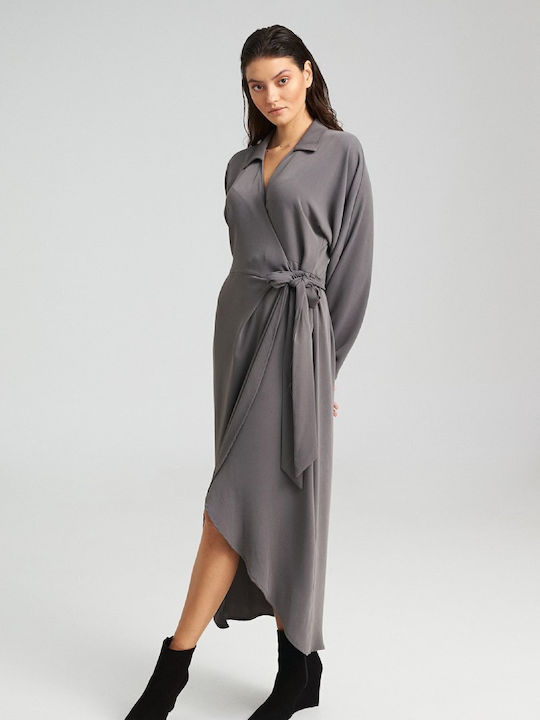 Maxi Φόρεμα Κρουαζέ Dark Grey