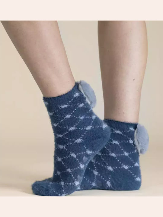 Noidinotte Women's Patterned Socks Blue Polka D...