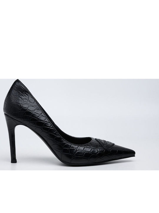 Anatomic Synthetic Leather Black High Heels Martine Cocco