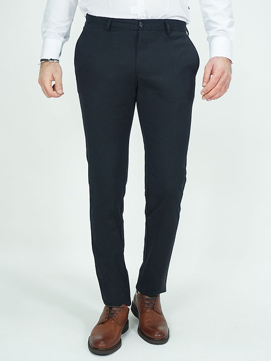 Trousers Chino Elastic in Slim Fit Dark Blue