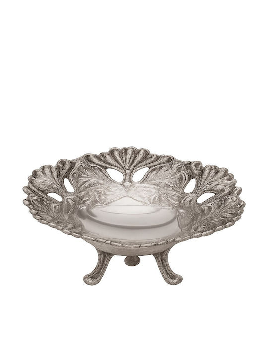 Galifas Metallic Decorative Platter Silver 19x19x4cm