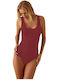 Jadea Terracotta Cotton Sleeveless Bodysuit Wide Straps 4152