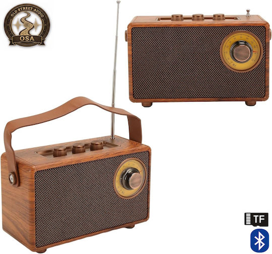 Old Street Audio Retro Bluetooth Speaker 5W with Radio and Battery Life up to 4 hours coffee