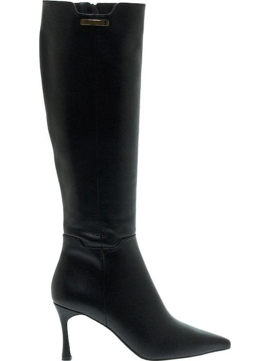 Leder Damenstiefel Schwarz