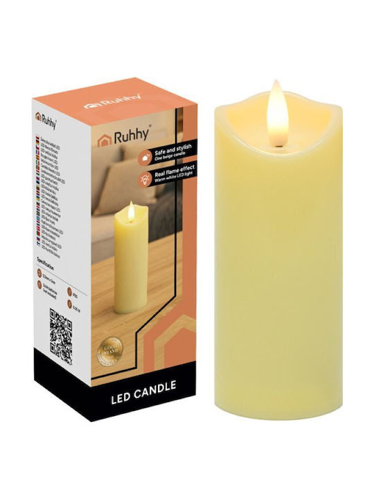 Ruhhy Διακοσμητικό Φωτιστικό LED Θερμό Λευκό Κερί 12.5x5εκ.