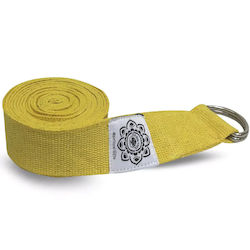 Zώνη Γιόγκα Ιμάντας Yoga Pilates Strap D-ring Cotton Yellow Xl 270cmx4cm