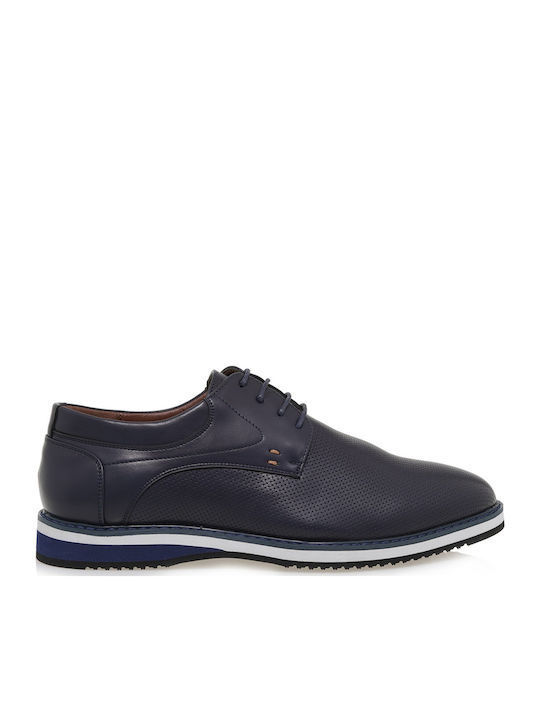 Men's Synthetic Leather Casual Shoes Blue