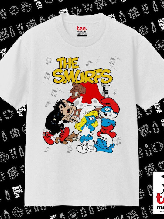 Smurfs Classic T-shirt Double Stitching Without Side Seams White 100% Cotton Vegan & Oeko-tex Certified