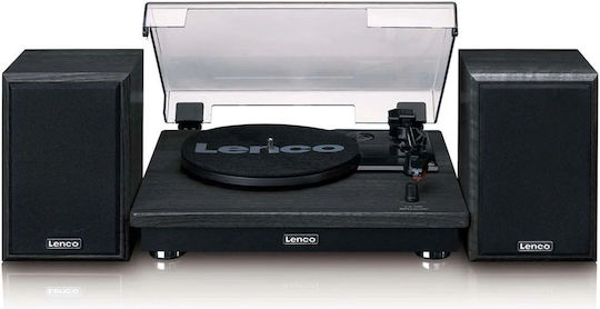 Lenco LS-100 LS100BK Turntables with Preamp and Built-in Speakers Black