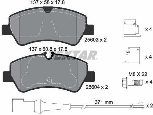 Textar 2560303 Brake Pad Set Disc Brake
