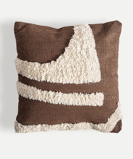 Home Design Dekorativer Kissenbezug Creme-Braun 45x45cm