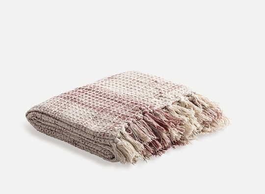 Home Design Coverlet Single Cotton Ecru - Terracotta 125x160cm