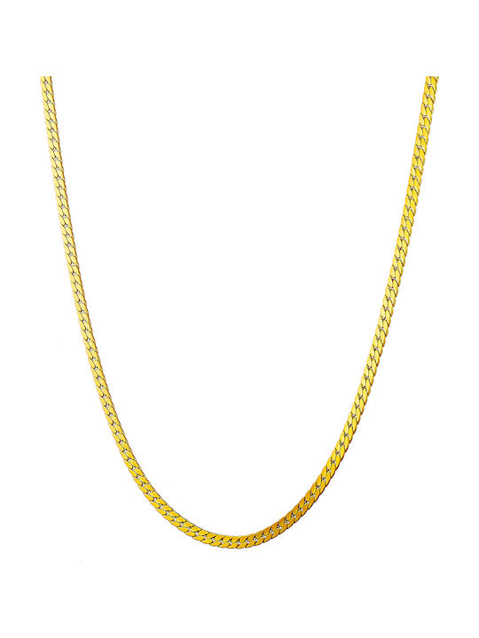 Herren Kette Nacken Vergoldet Dünn Dicke 4mm und Länge 60cm