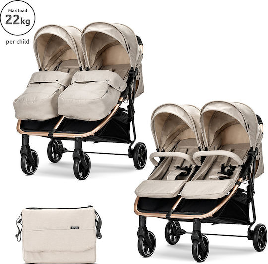 Lorelli Duo Doppelter Kinderwagen Geeignet fr Neugeborene Beige 12kg  10021542507 | Skroutz Germany