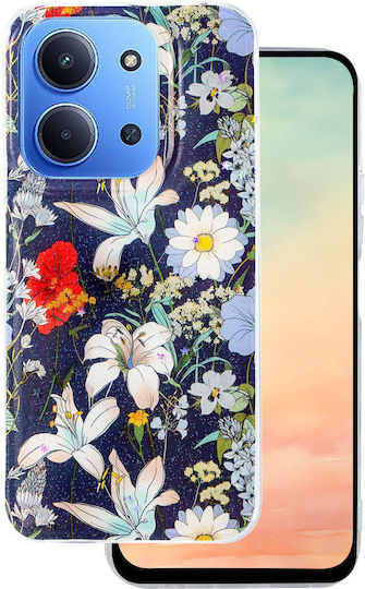 TelForceOne Glow Glam Umschlag Rückseite Silikon 2mm Blau (Redmi 15C 5G)