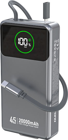 Dudao K31 Pro Power Bank 20000mAh 22.5W με Θύρα USB-C Power Delivery Γκρι