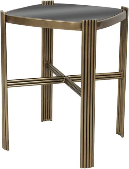 Rechteckiger Beistelltisch aus Glas Gold M39xB39xH55cm