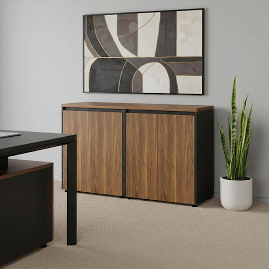 Cabinet de Birou Oscar Carbonat de nucă 160x40x80cm