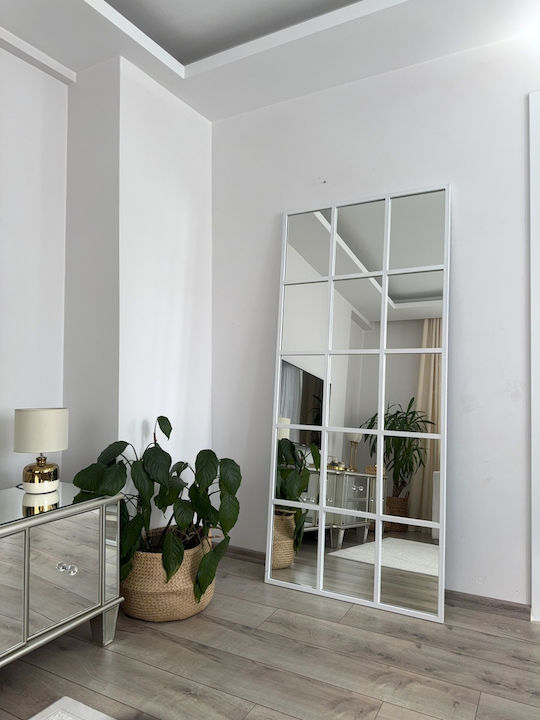 SteweHome Καθρέπτης με Λευκό Μεταλλικό Πλαίσιο ...