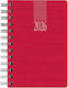 Diary Spiral Theofylaktos 2026 Daily 16.6x24cm Kashmir Wire-o Red 708c1.d59
