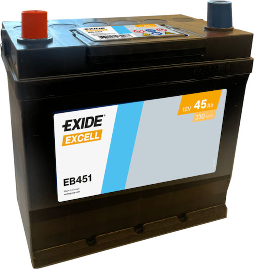 Exide Μπαταρία Αυτοκινήτου / Φορτηγού / Σκάφους Excell με Χωρητικότητα 45Ah και CCA 330A