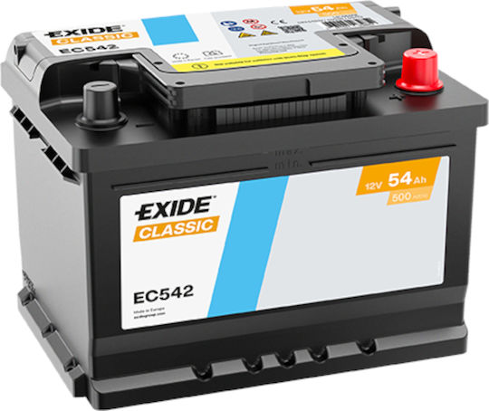 Exide Моля, преведете само текстовите възли на Liquid шаблона на български език, запазвайки началния синтаксис и HTML таговете, без да променяте нищо между '{' и '}' : Μπαταрия За автомобил / Камион / Лодка Classic с Капацитет 54Ах