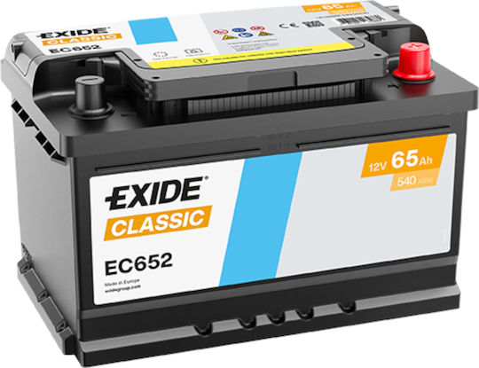 Exide Auto- und Bootsbatterie Classic mit 65Ah Kapazität und 540A Kaltstartstrom