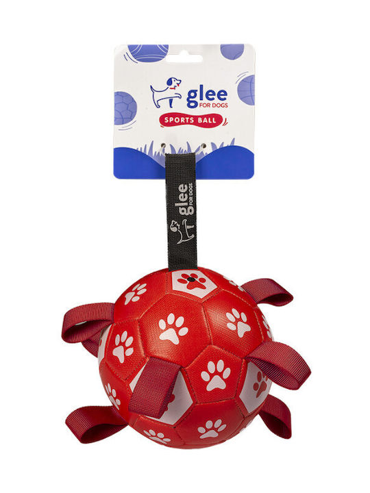 Glee Dog Toy Football Ball Red White Durable Waterproof Leatherette Medium 15cm Glee 2071744