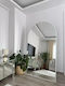 SteweHome Oglindă De Podea Arcuită Cu Cadru Metalic Alb 180x100cm