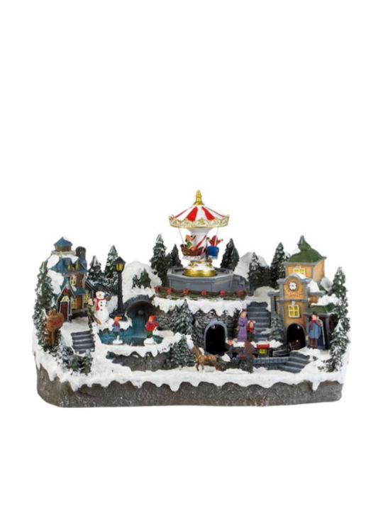 Christmas Illuminated Decorative with Movement 46x28x27cm. Carousel