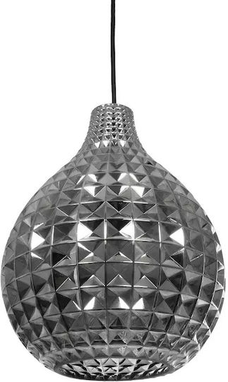 GloboStar Bastik Pendant Light Black with Crystals for Socket E27 22x22x26cm