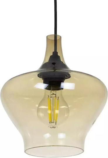 GloboStar Ovoce Pendant Light Honey with Crystals for Socket E27 20x20x22cm