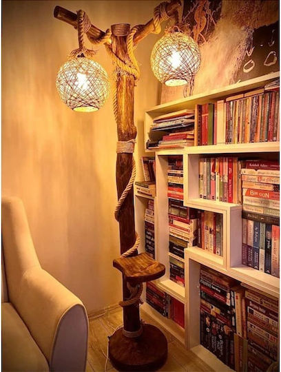 Wooden Floor Lamp 180 Cm Fetiyie Series Natural Wooden Floor Lamp Trunk Corner Lighting