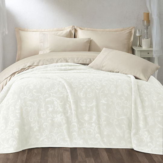 Saray Home Blumen B896iv Super-Queen 220x240cm Graue Decken