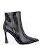 Women's Ankle Boots made of Patent Leather with High Heel Black