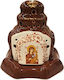 Ceramic Vigil Oil Lamp Church Ceramic Glazed Vigil Oil Lamp Church Brown White 16cm Height 16cm Width