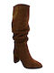 Suede Women's Boots Tabac Brown