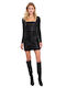 Leather High-waisted Mini Skirt Black