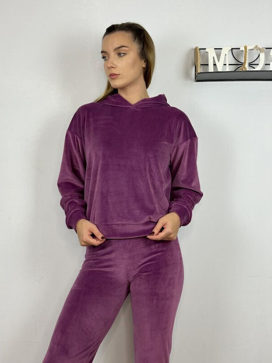Sweatpants Set Velvet Pink