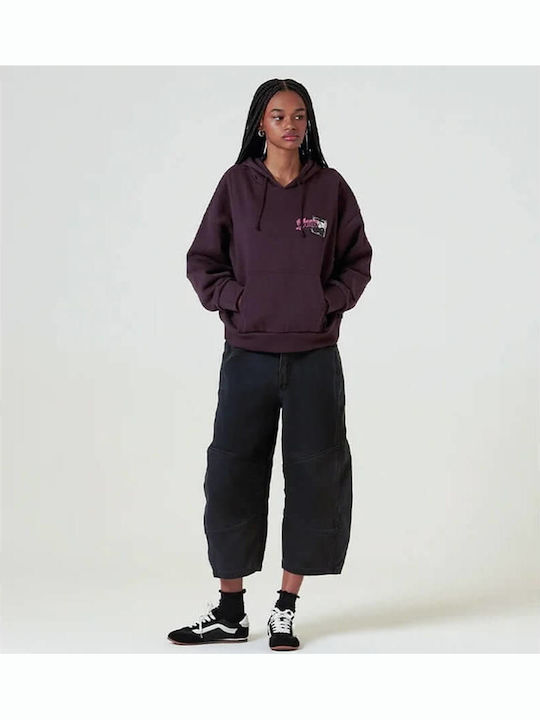 Pullover Women's Sweatshirt Hooded Dark Port