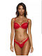 Bra without Padding Underwire Red