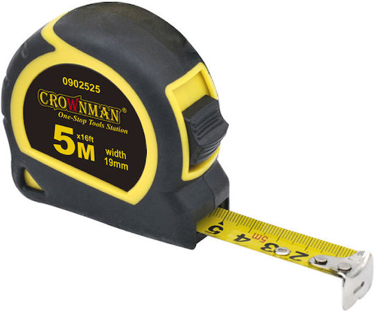 Crownman Tape Measure with Auto-Rewind 19mm x 5m
