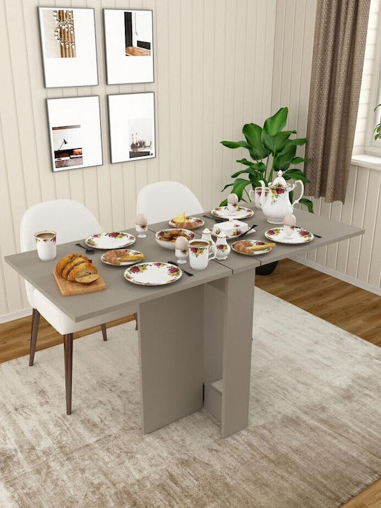 Сгъваема Трапезна Маса Mdflam 133x75x75 См Сив Пепел