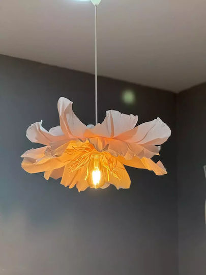 Χειροποίητο Φωτιστικό Οροφής Flora Ροζ Ιταλικό Χαρτί Κραπόν Χειροποίητο Φωτιστικό Οροφής Flora Ροζ Ιταλικό Χαρτί Κραπόν