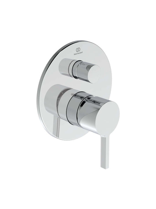 Ideal Standard Joy Μίκτης Μπαταρίας Εντοιχισμού για Ντουζιέρα 2 Εξόδων Ασημί