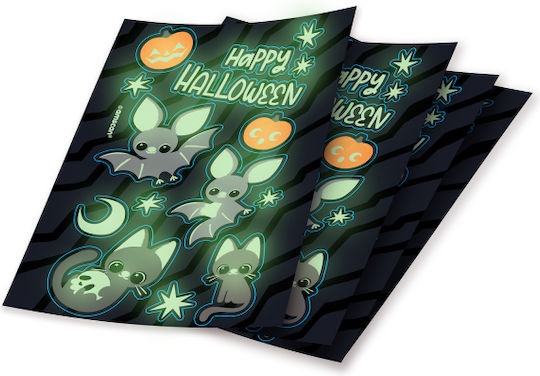 Phosphorescent Stickers Happy Halloween 4 Pieces